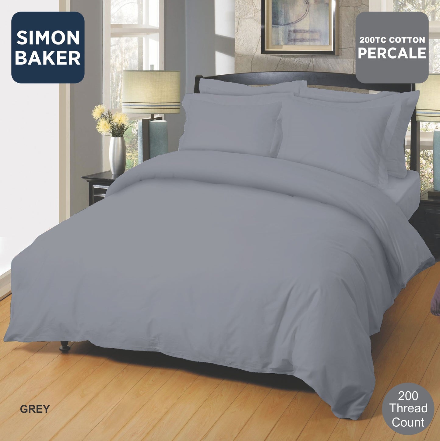 200TC Cotton Percale Duvet Cover Set