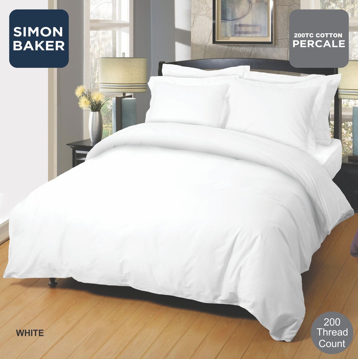 200TC Cotton Percale Duvet Cover Set