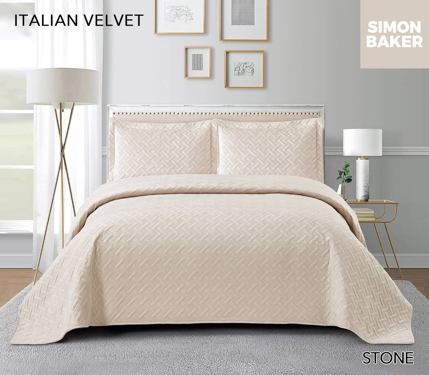 Italian Velvet Bedspreads with Pin-Quilting