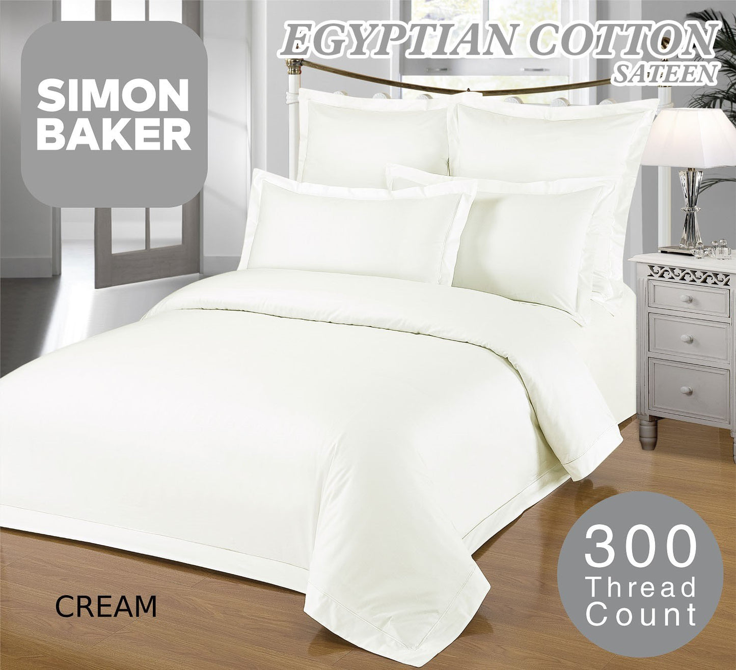 Satin Stitched Egyptian Cotton Duvet Set