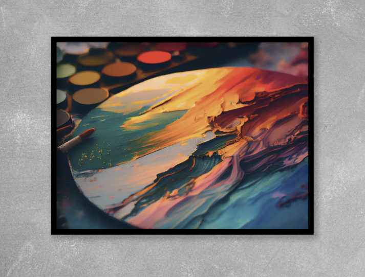 Multi-Colour Printed Painting