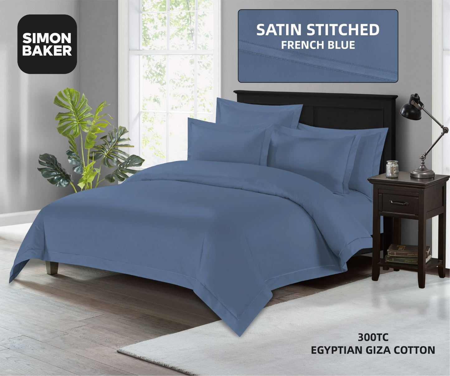 Satin Stitched Egyptian Cotton Duvet Set