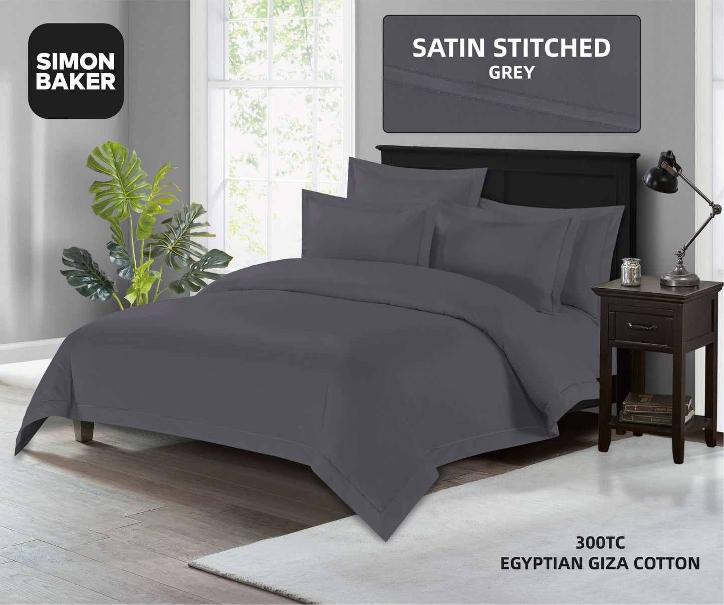 Satin Stitched Egyptian Cotton Duvet Set