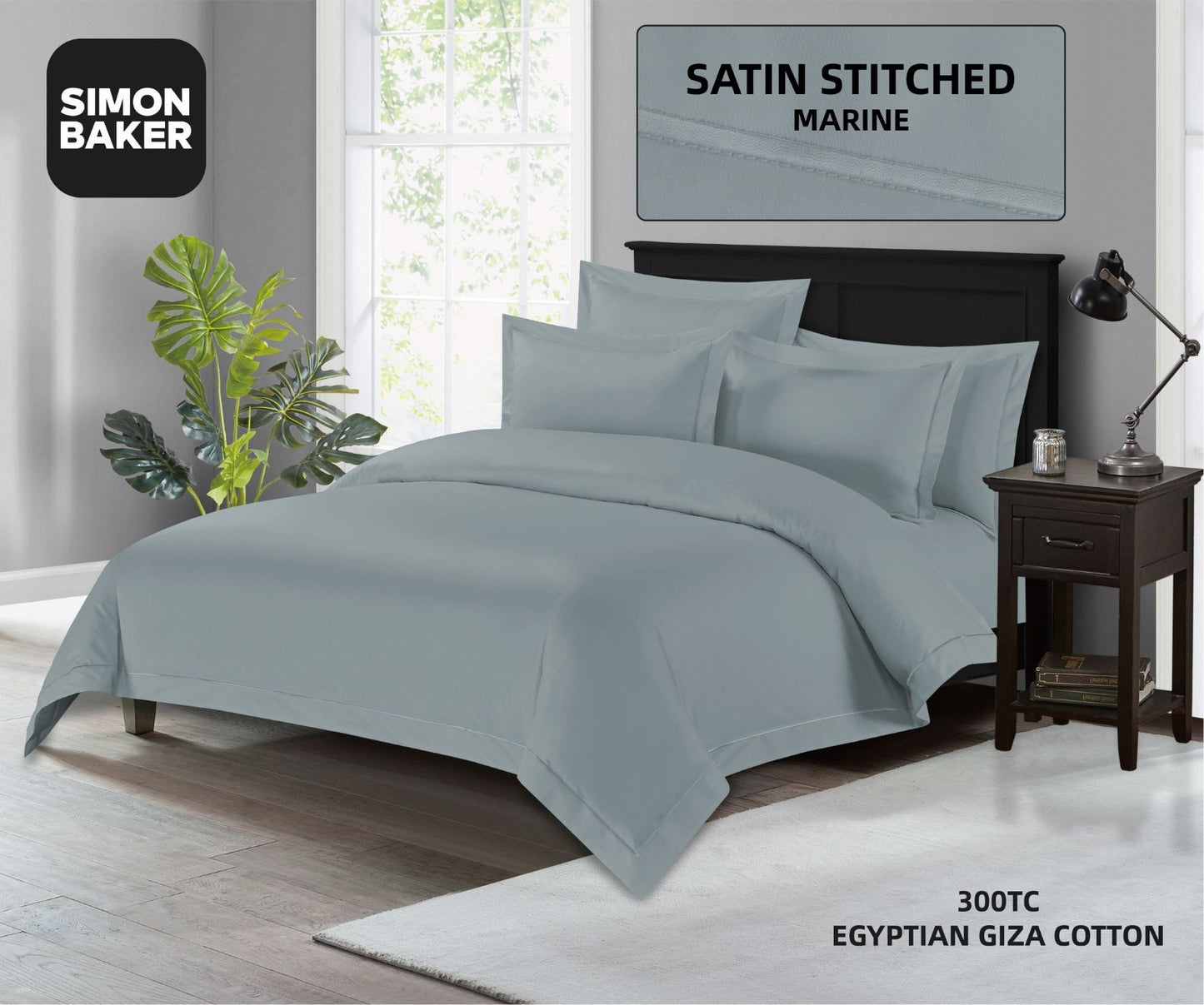 Satin Stitched Egyptian Cotton Duvet Set