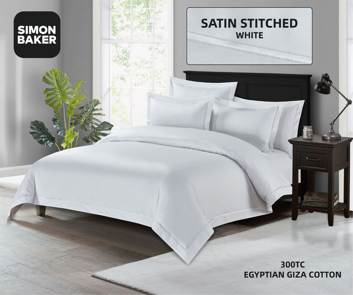 Satin Stitched Egyptian Cotton Duvet Set