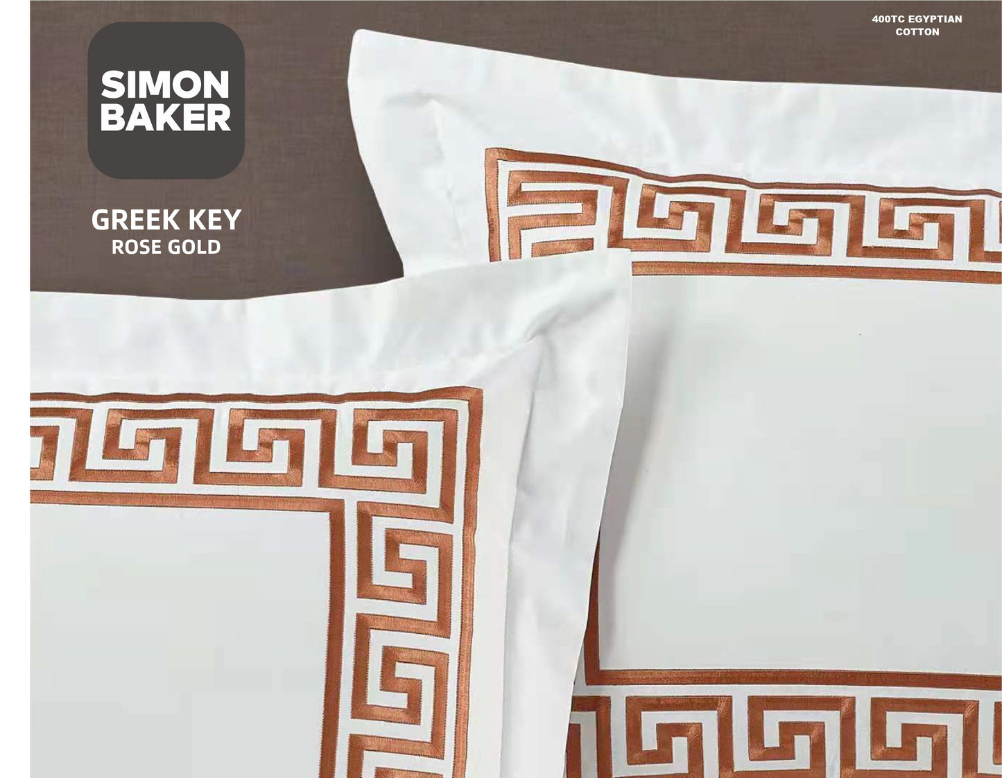Greek Key Embroidery Duvet Sets