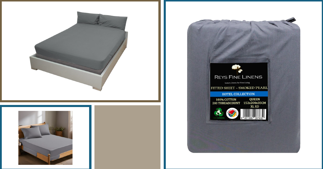 Rey's Fine Linens - T200 100% Cotton - Fitted Sheet - 01 Pc Pack