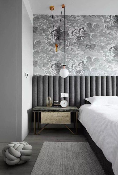 Graphite Grey Velvet Headboard