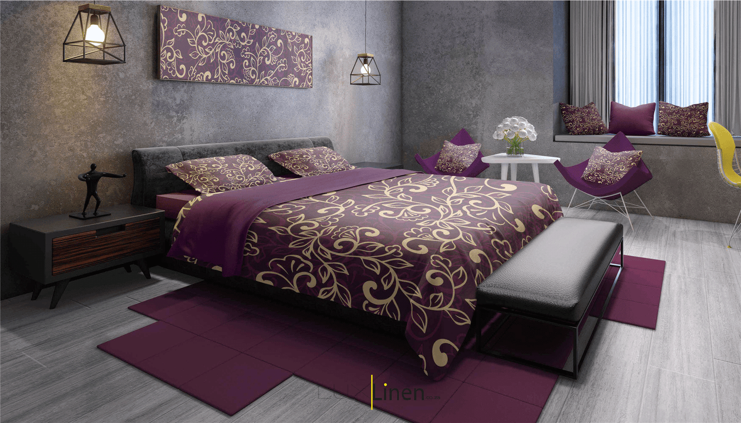 Purple Floral Bedding Set