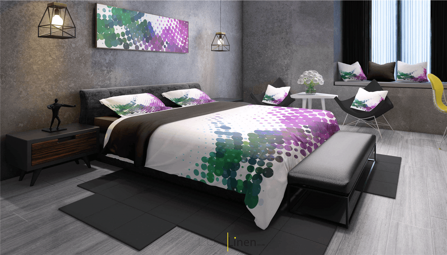 Green & Pink Spiral Bedding Set