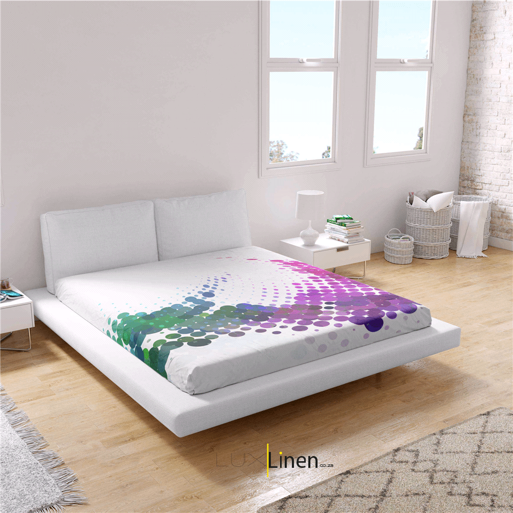 Green & Pink Spiral Bed Sheet