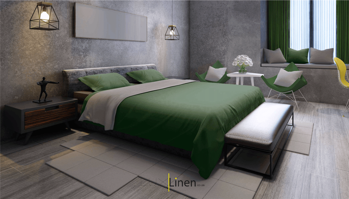 Green & Space Grey White Bedding Set