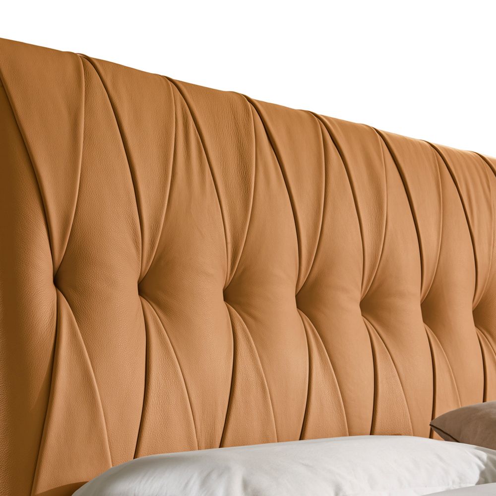 Tan Buttoned Headboard