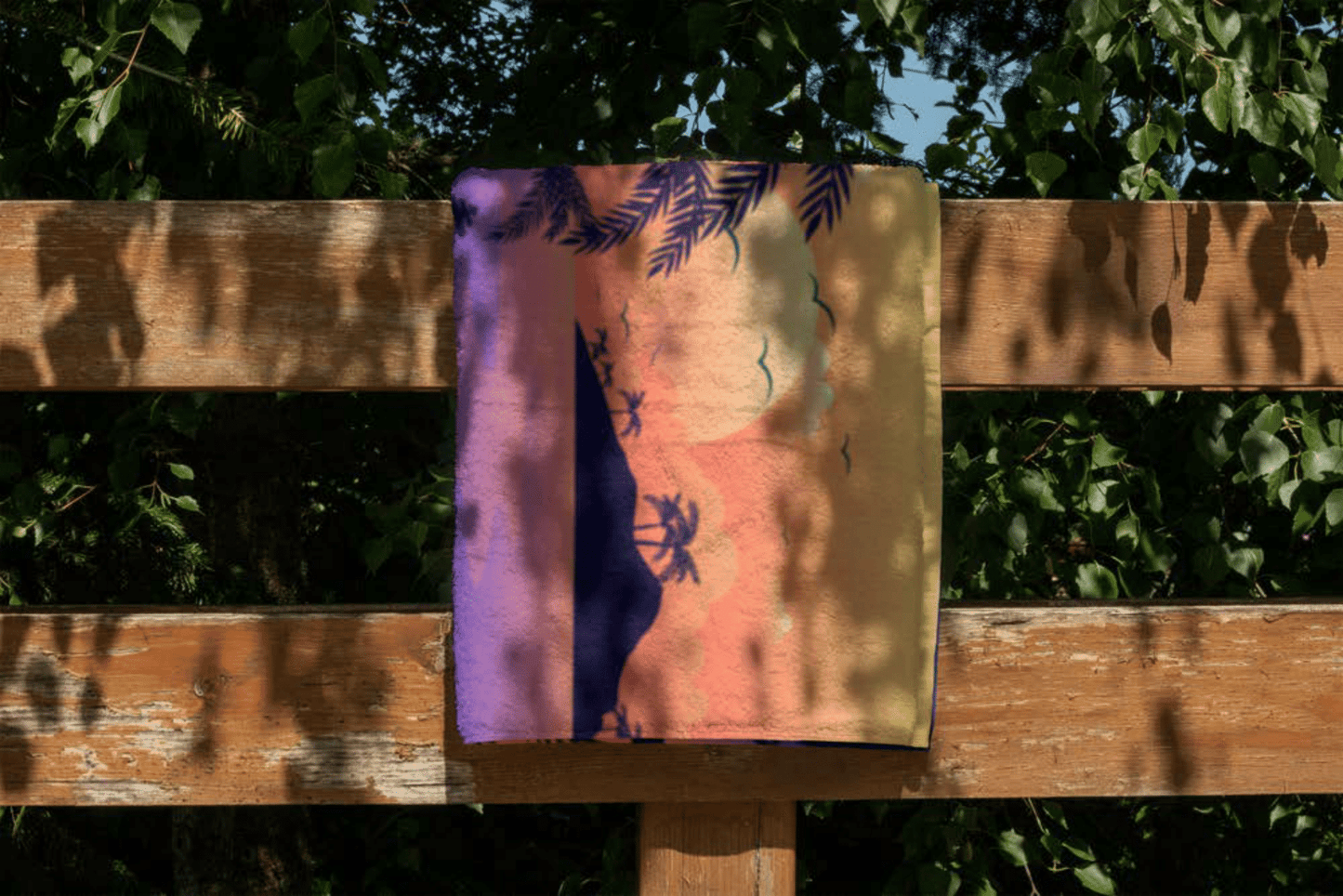 Island Silhouette Beach Towel
