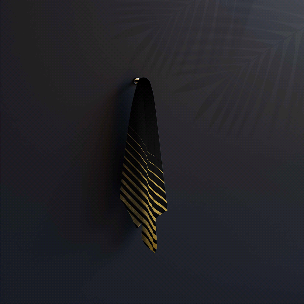 Luxury Gold & Black Hand Towel