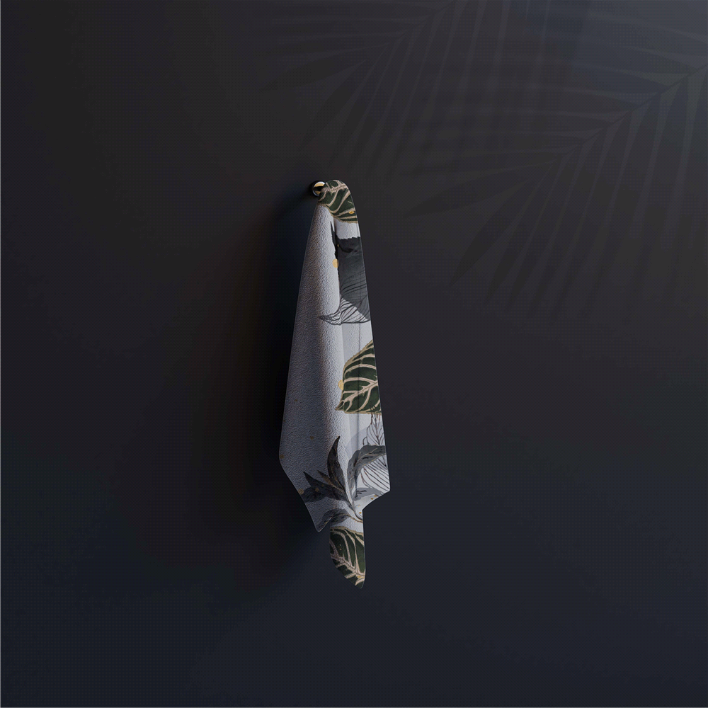 Luxury Leaf Patterned Hand Towel