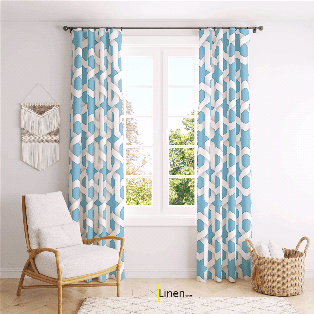 Blue & White Curtain