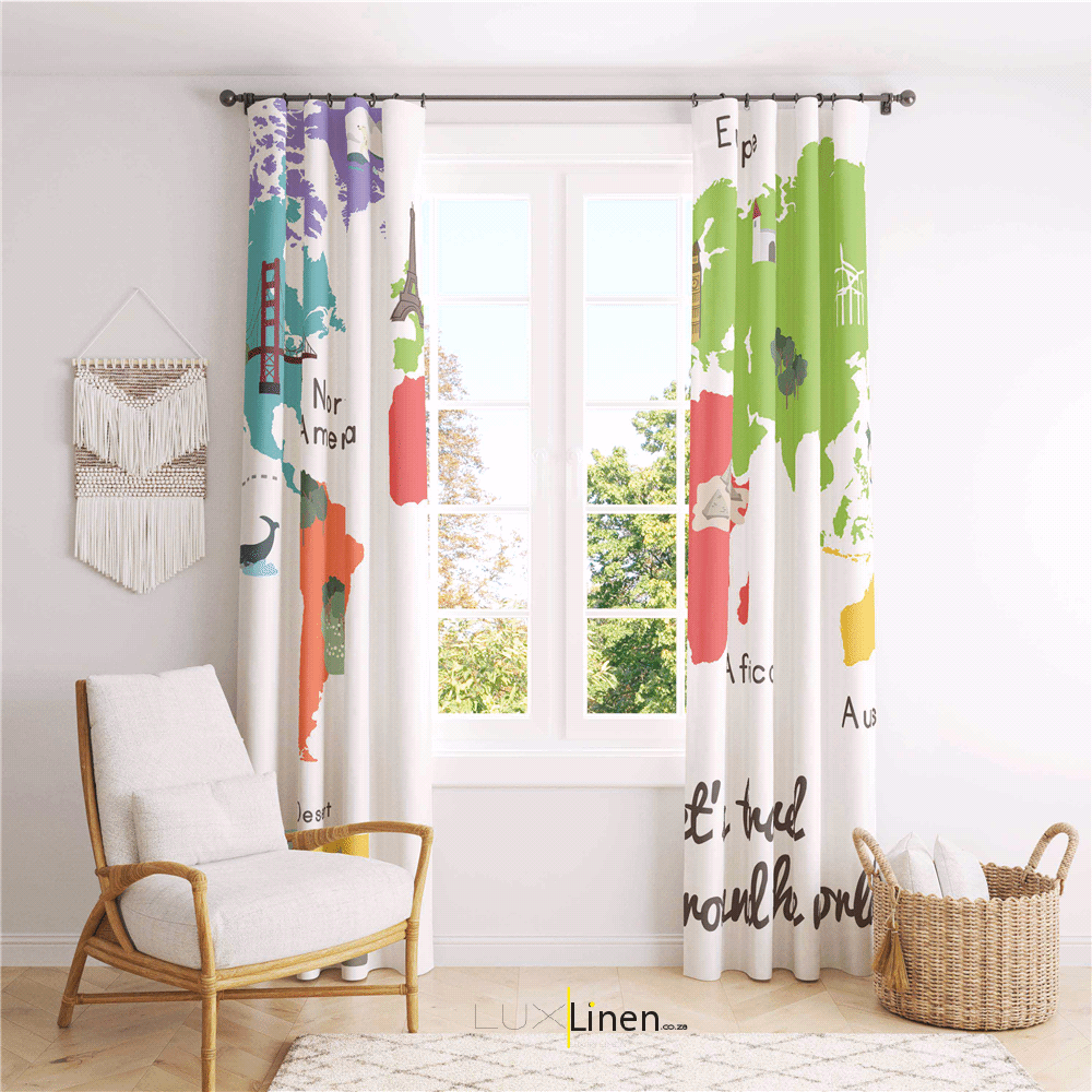 World Map Curtain