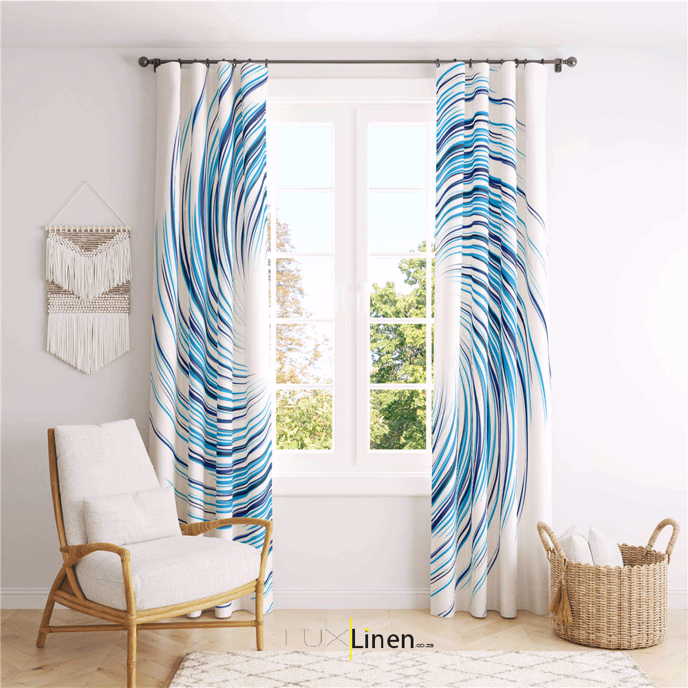 Blue Vortex Curtain