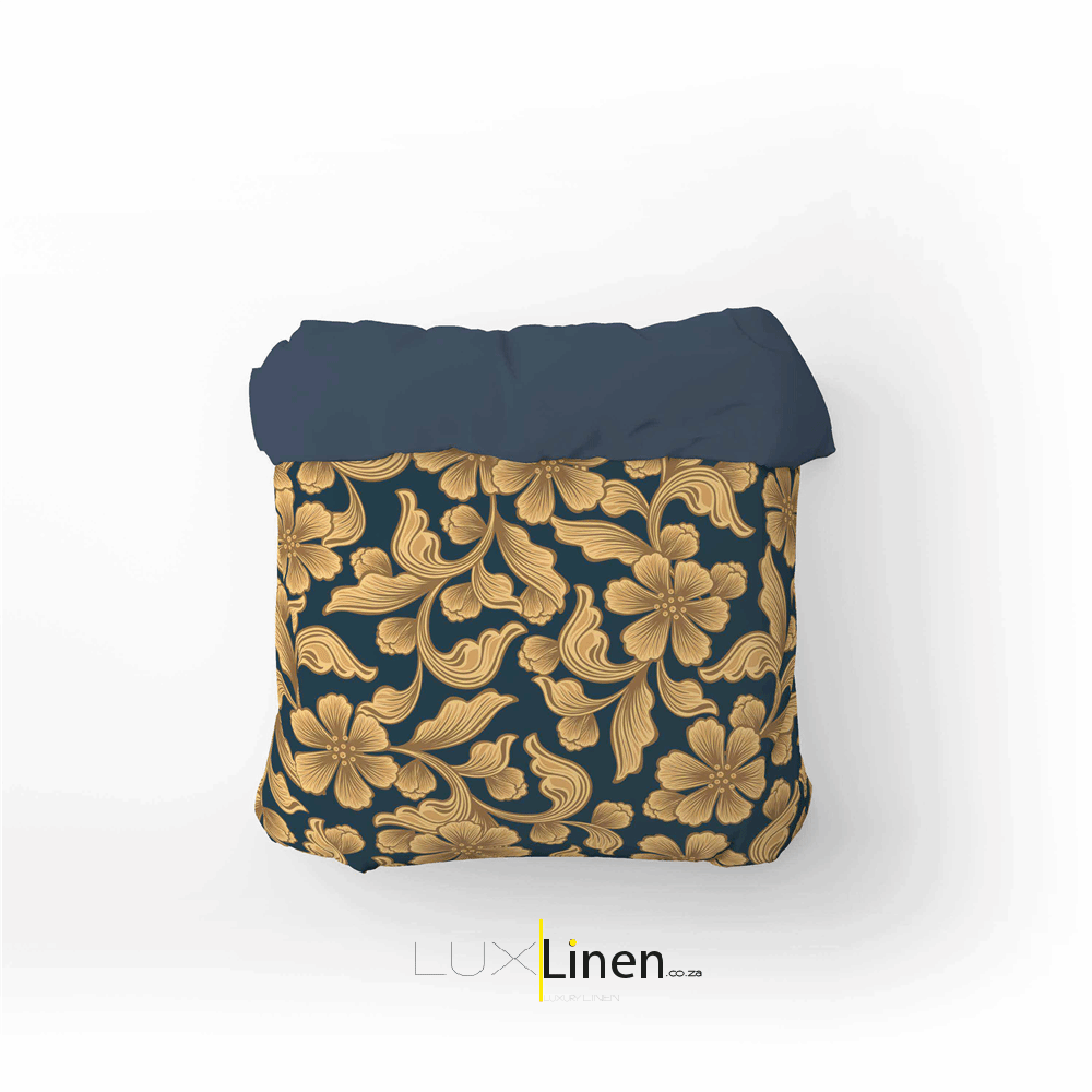 Blue & Gold Floral Duvet