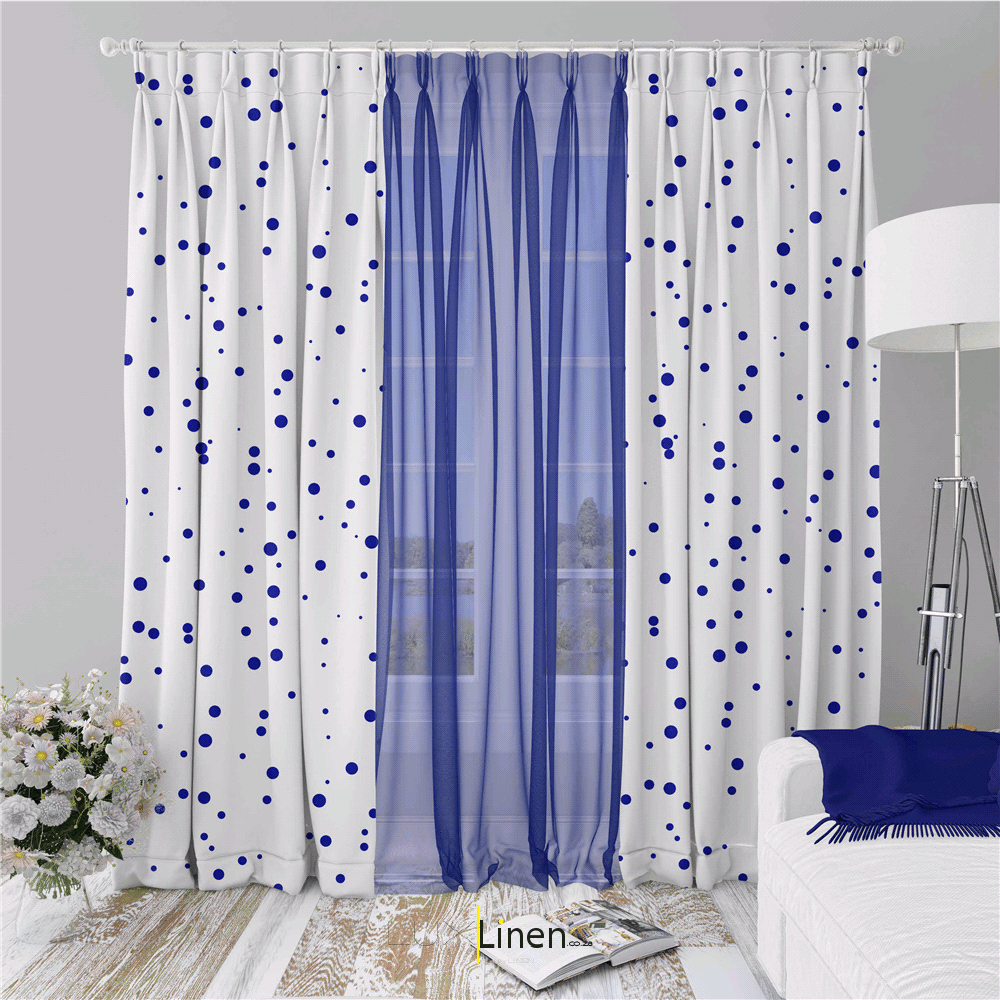 Blue Dot Curtain