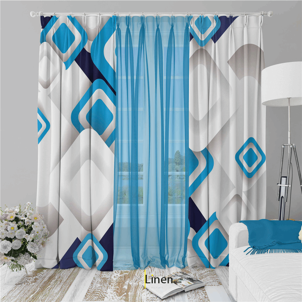 Blue Curtain Set