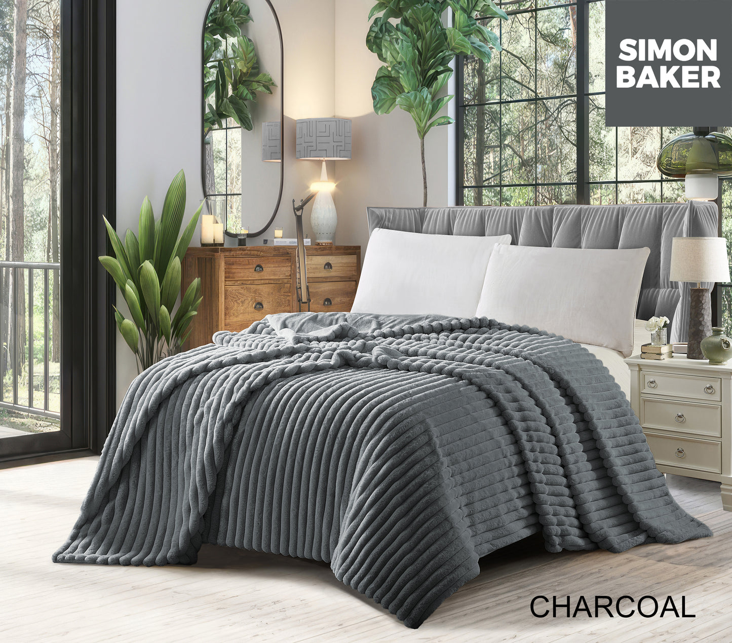 Ribbed Faux Fur Blanket