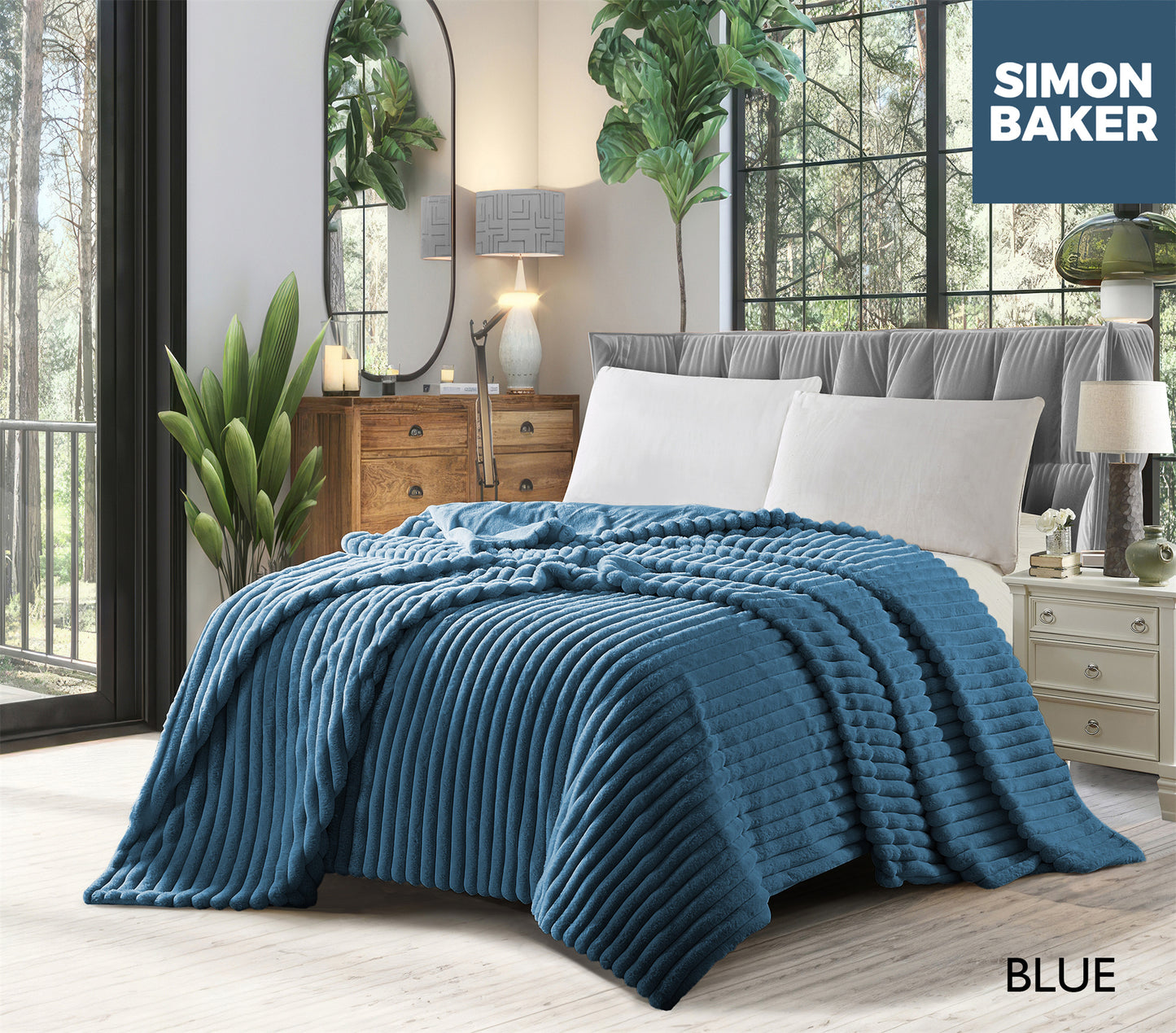 Ribbed Faux Fur Blanket