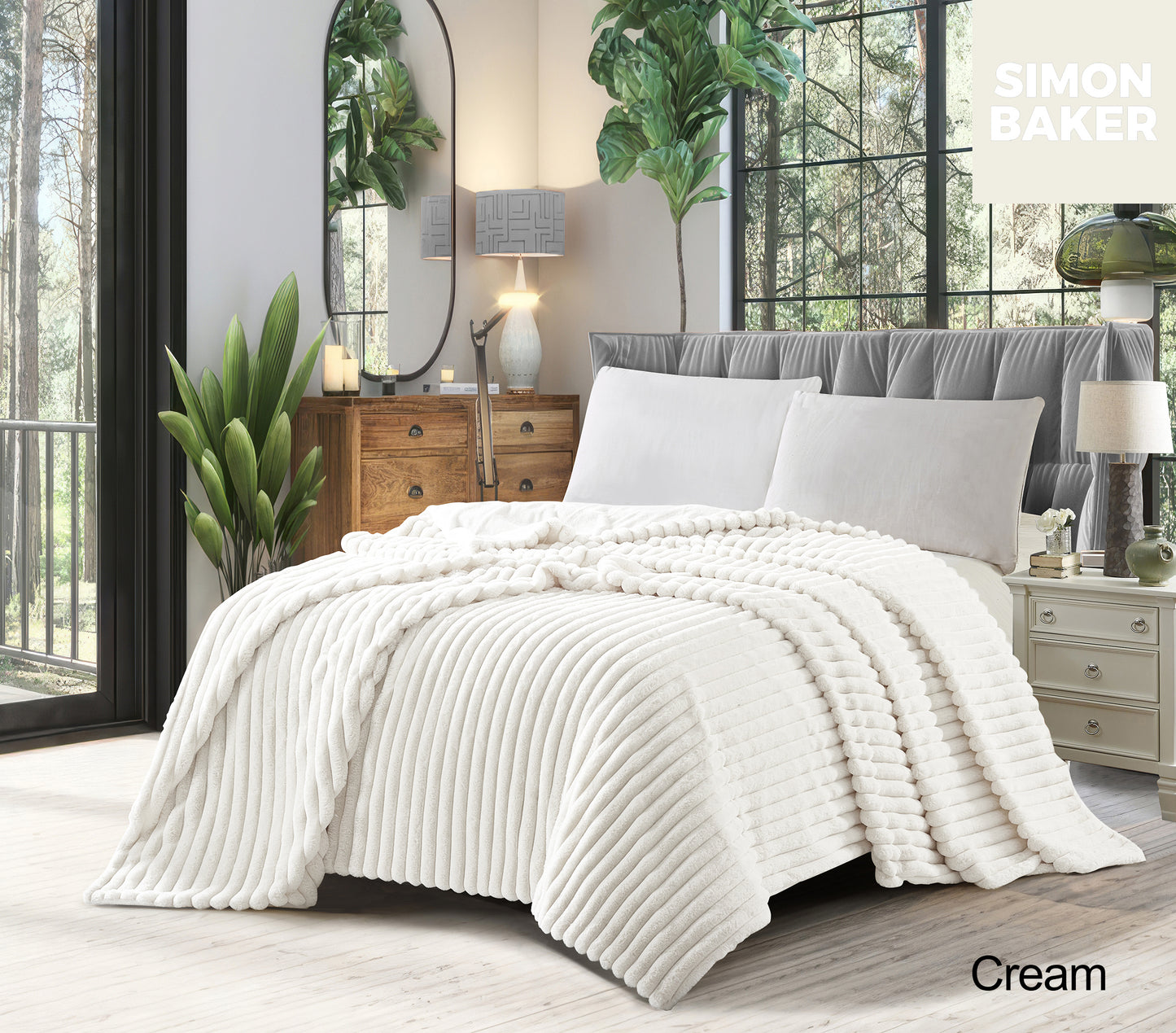 Ribbed Faux Fur Blanket