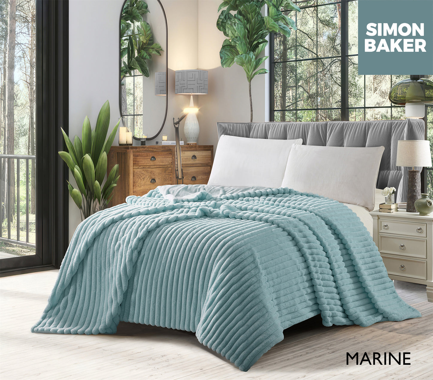 Ribbed Faux Fur Blanket