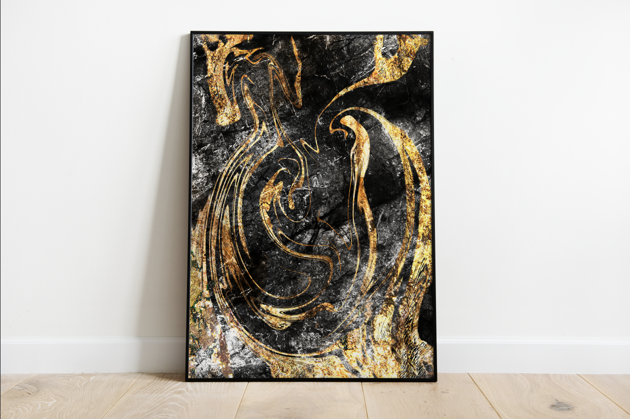 Gold Marble Printed Painting
