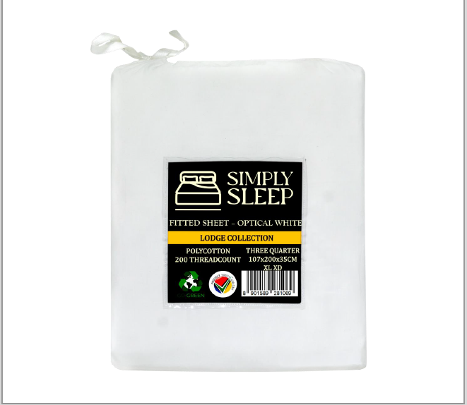 Simply Sleep - 200 Thread Count Polycotton Lodge Collection Fitted Sheet