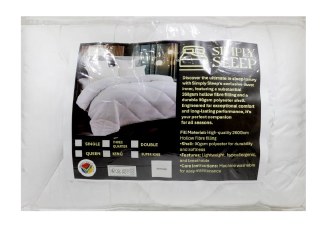 Simply Sleep - 260 GSM Hollow Fibre Duvet Inner