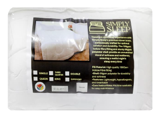 Simply Sleep - 190 GSM Hollow Fibre Duvet Inner