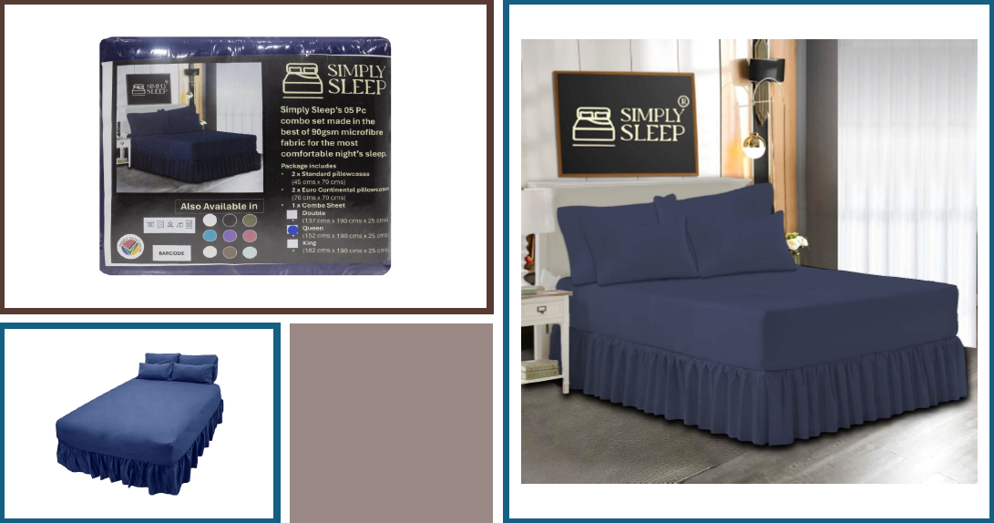 Simply Sleep 05 Pc 90GSM Bedding Combo