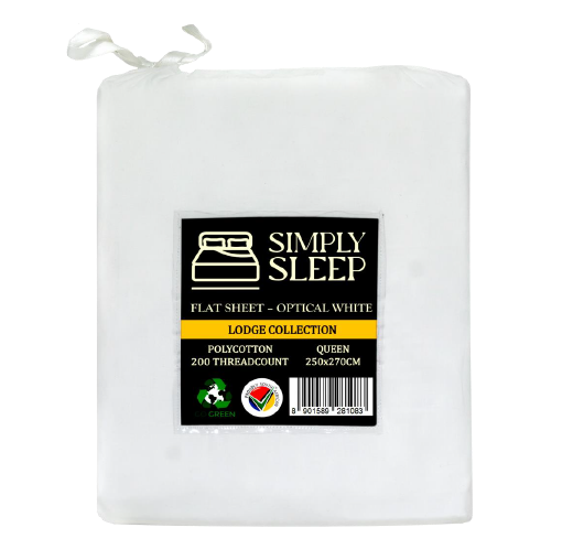 Simply Sleep - 200 Thread Count Polycotton Lodge Collection Flat Sheet