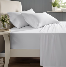 Simply Sleep - 200 Thread Count Polycotton Lodge Collection Flat Sheet