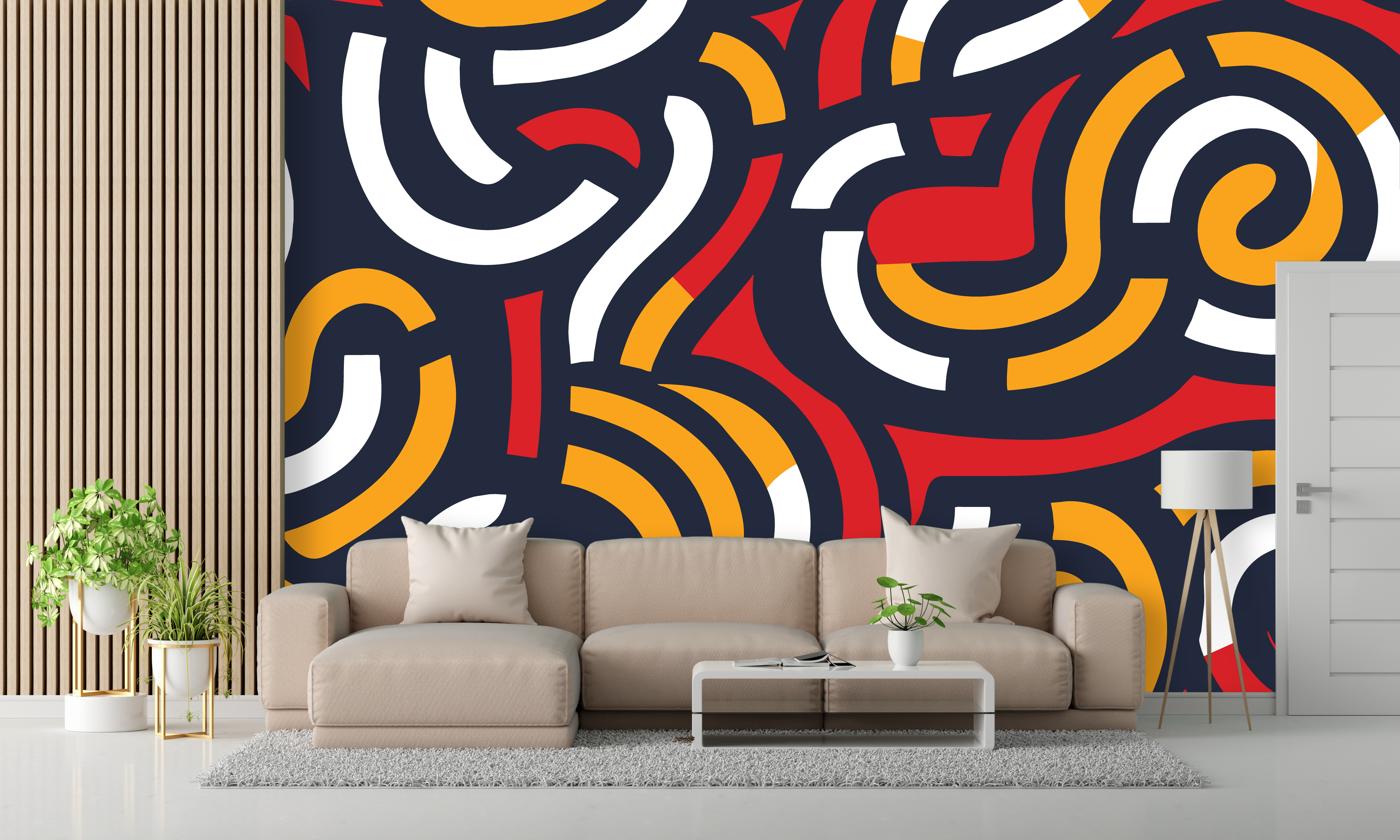 Multi-Colour Pattern Wallpaper