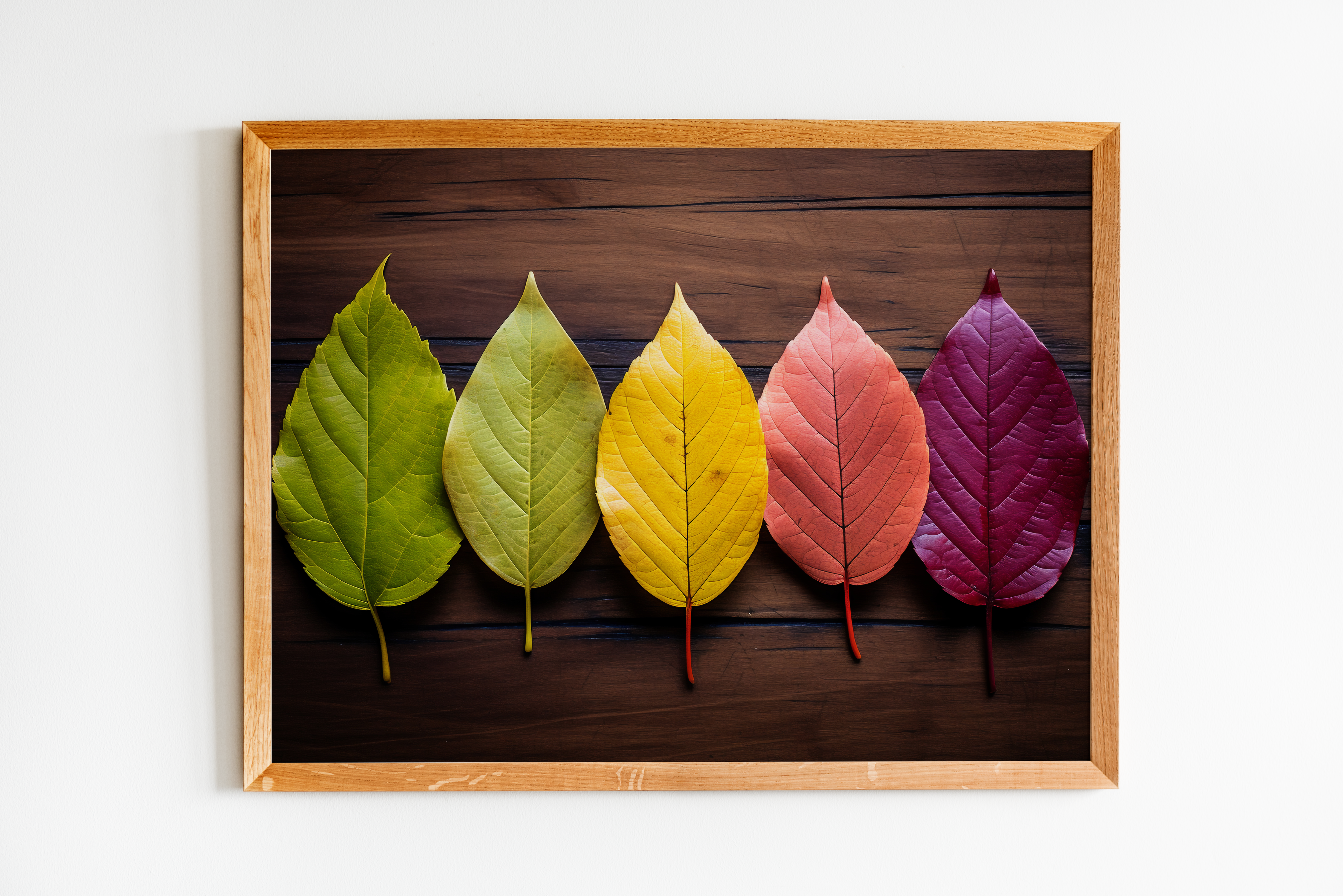 Multi-Color Leaf Printed Painting