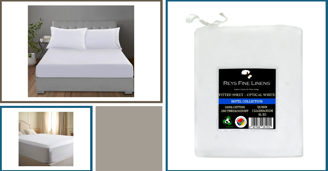 Rey's Fine Linens - T200 100% Cotton - Fitted Sheet - 01 Pc Pack