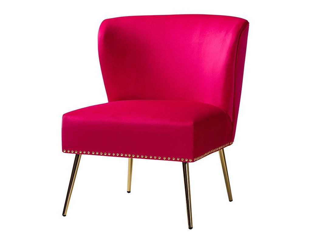 Deep Pink Velvet Chair