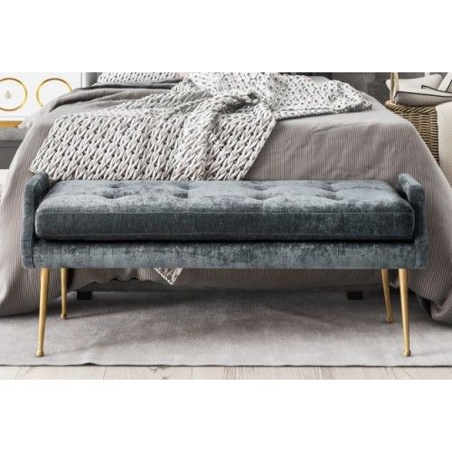 Graphite Grey Crush Velvet Bench