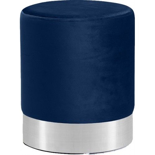 Navy Round Ottoman