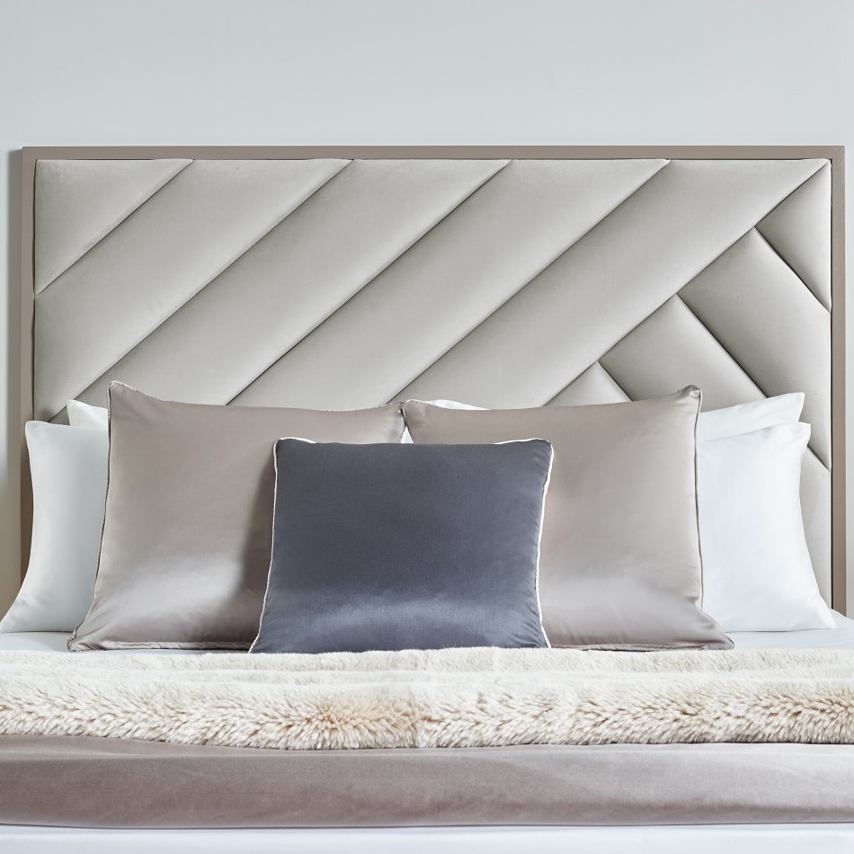 Light Grey Velvet Headboard