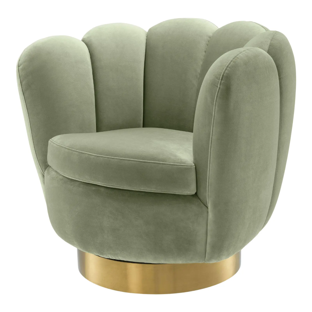 Khaki Green Tufted Chair