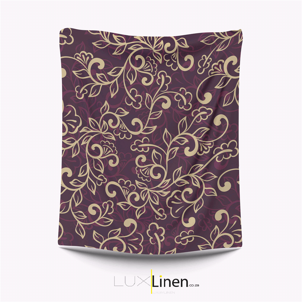 Purple Floral Flannel Blanket