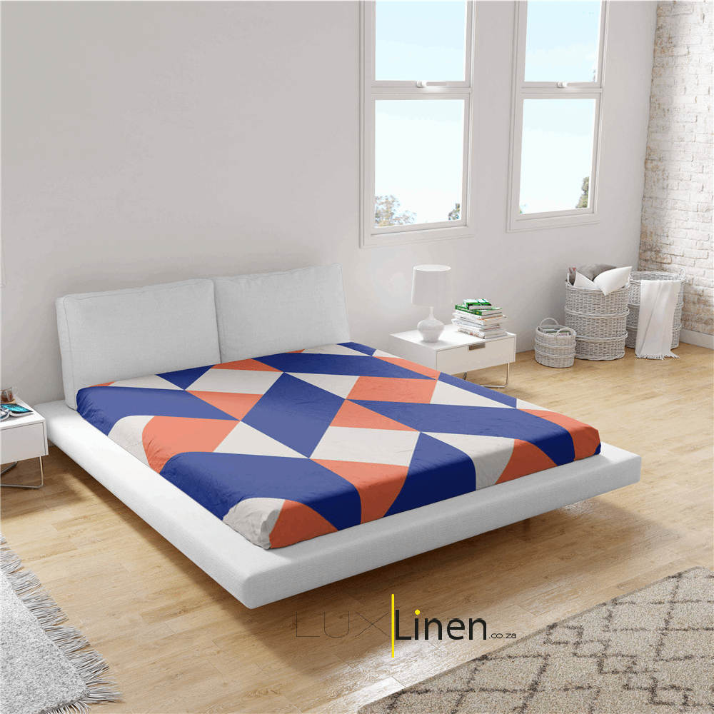 Blue & Orange Bed Sheet