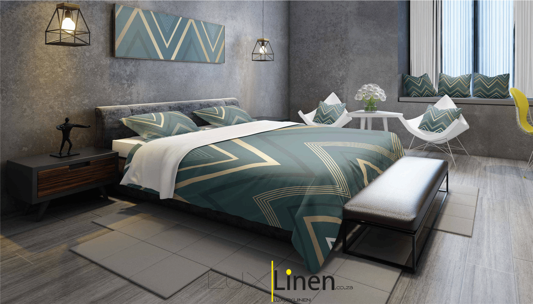Luxury Green & Gold Bedding Set