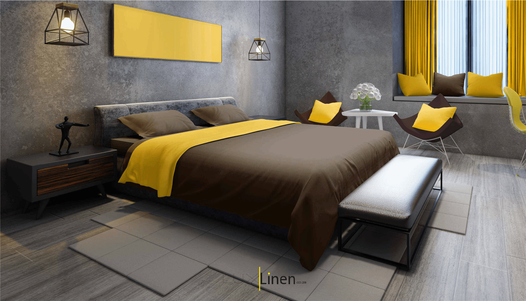 Yellow &  Brown Bedding Set