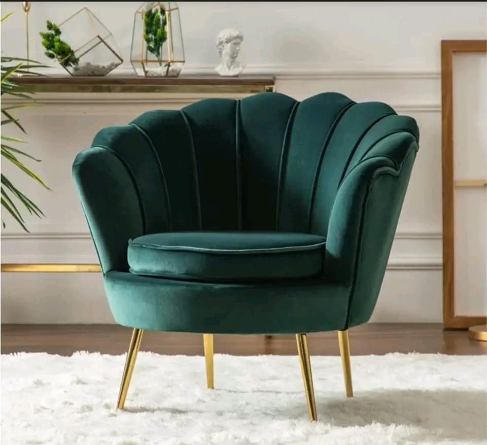 Jade Green Fluted Velvet Occasional Chair